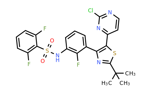 1195768-23-0 | N-(3-(2-(tert-Butyl)-5-(2-chloropyrimidin-4-yl)thiazol-4-yl)-2-fluorophenyl)-2,6-difluorobenzenesulfonamide