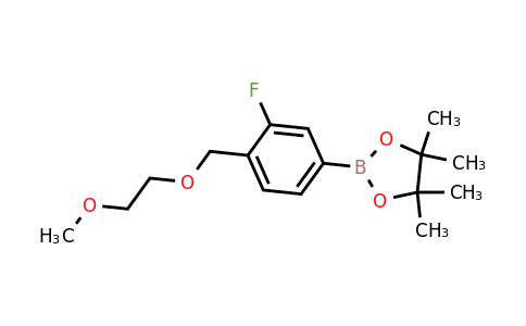 1255041-84-9 | 2-{3-fluoro-4-[(2-methoxyethoxy)methyl]phenyl}-4,4,5,5-tetramethyl-1,3,2-dioxaborolane