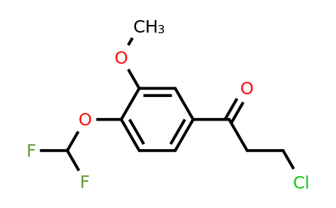 1261478-51-6 | 3-Chloro-4'-(difluoromethoxy)-3'-methoxypropiophenone