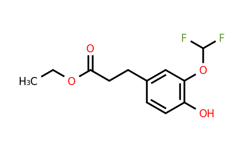 1261762-54-2 | Ethyl 3-(3'-(difluoromethoxy)-4'-hydroxyphenyl)propionate