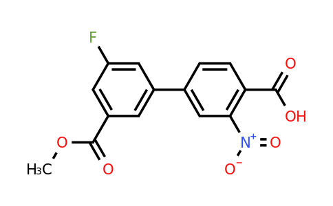 1261908-45-5 | 4-(3-Fluoro-5-methoxycarbonylphenyl)-2-nitrobenzoic acid