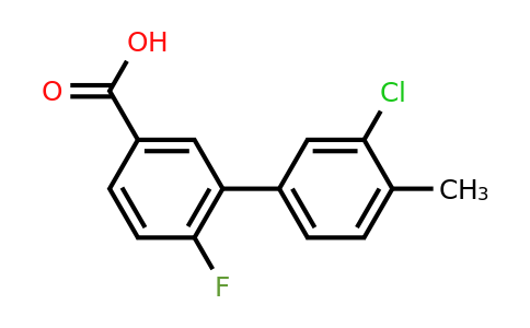 1261932-89-1 | 3-(3-Chloro-4-methylphenyl)-4-fluorobenzoic acid