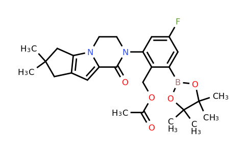 1346675-25-9 | 2-(7,7-Dimethyl-1-oxo-3,4,7,8-tetrahydro-1H-cyclopenta[4,5]pyrrolo[1,2-a]pyrazin-2(6H)-yl)-4-fluoro-6-(4,4,5,5-tetramethyl-1,3,2-dioxaborolan-2-yl)benzyl acetate
