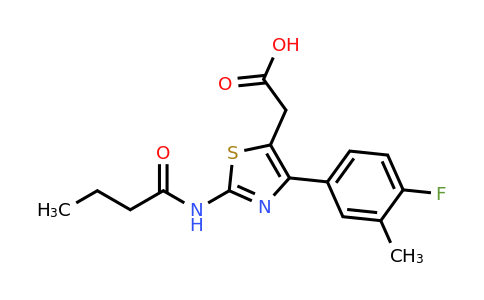 1416345-39-5 | 2-(2-Butyramido-4-(4-fluoro-3-methylphenyl)thiazol-5-yl)acetic acid