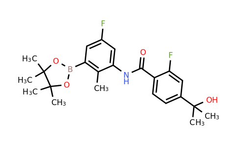 1418128-72-9 | 2-Fluoro-N-(5-fluoro-2-methyl-3-(4,4,5,5-tetramethyl-1,3,2-dioxaborolan-2-yl)phenyl)-4-(2-hydroxypropan-2-yl)benzamide
