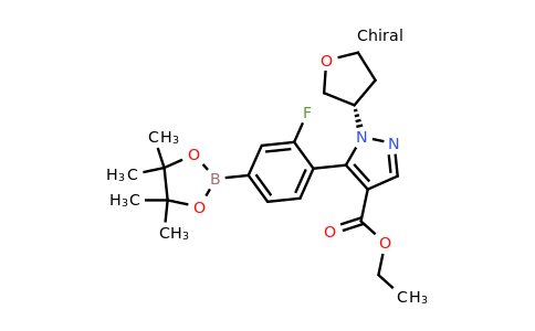 1429510-34-8 | Ethyl (S)-5-(2-fluoro-4-(4,4,5,5-tetramethyl-1,3,2-dioxaborolan-2-yl)phenyl)-1-(tetrahydrofuran-3-yl)-1H-pyrazole-4-carboxylate