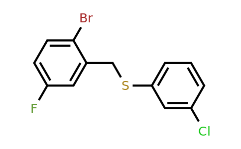 1443345-31-0 | (2-Bromo-5-fluorobenzyl)(3-chlorophenyl)sulfane