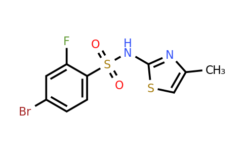 1771023-86-9 | 4-Bromo-2-fluoro-N-(4-methylthiazol-2-yl)benzenesulfonamide