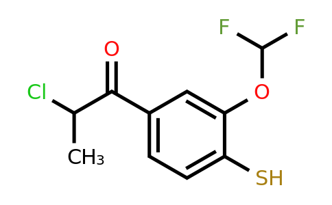 1803723-10-5 | 2-Chloro-1-(3-(difluoromethoxy)-4-mercaptophenyl)propan-1-one