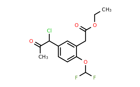 1803725-15-6 | Ethyl 5-(1-chloro-2-oxopropyl)-2-(difluoromethoxy)phenylacetate