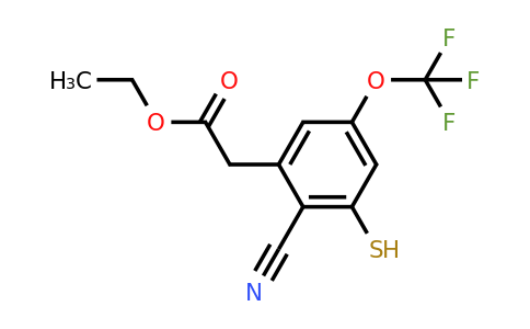 1803764-96-6 | Ethyl 2-cyano-3-mercapto-5-(trifluoromethoxy)phenylacetate