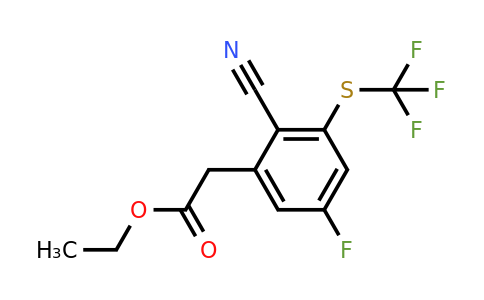1803766-48-4 | Ethyl 2-cyano-5-fluoro-3-(trifluoromethylthio)phenylacetate