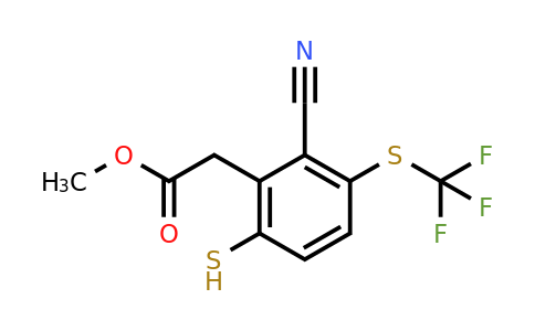 1803782-10-6 | Methyl 2-cyano-6-mercapto-3-(trifluoromethylthio)phenylacetate