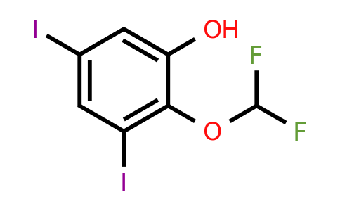 1803823-07-5 | 2-Difluoromethoxy-3,5-diiodophenol