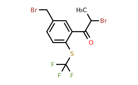 1803861-96-2 | 2-Bromo-1-(5-(bromomethyl)-2-(trifluoromethylthio)phenyl)propan-1-one