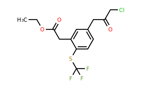 1803889-30-6 | Ethyl 5-(3-chloro-2-oxopropyl)-2-(trifluoromethylthio)phenylacetate