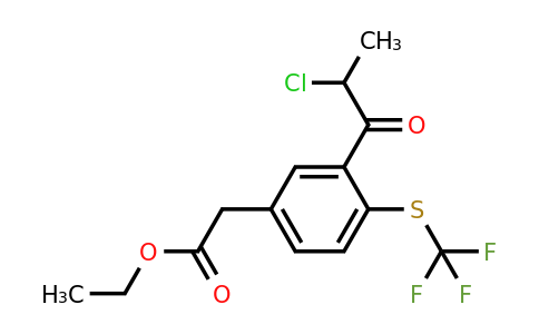 1803903-10-7 | Ethyl 3-(2-chloropropanoyl)-4-(trifluoromethylthio)phenylacetate