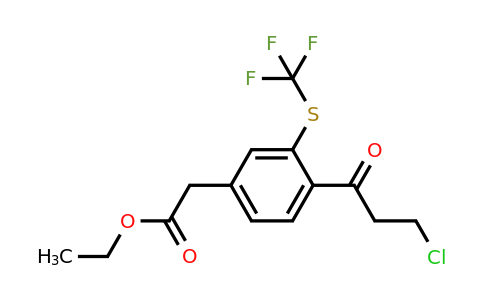 1803903-25-4 | Ethyl 4-(3-chloropropanoyl)-3-(trifluoromethylthio)phenylacetate
