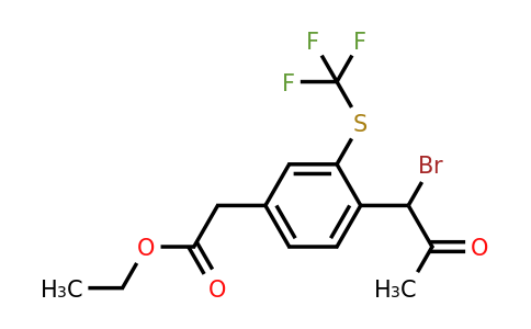 1803903-50-5 | Ethyl 4-(1-bromo-2-oxopropyl)-3-(trifluoromethylthio)phenylacetate
