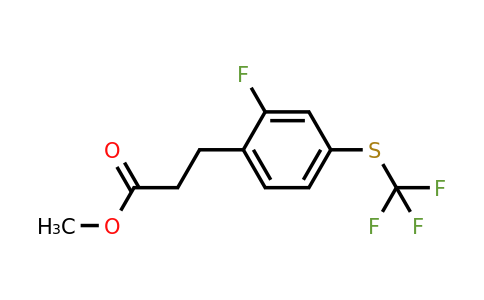 1804052-01-4 | Methyl 3-(2-fluoro-4-(trifluoromethylthio)phenyl)propanoate