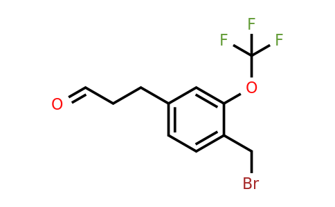 1804066-03-2 | 3-(4-(Bromomethyl)-3-(trifluoromethoxy)phenyl)propanal