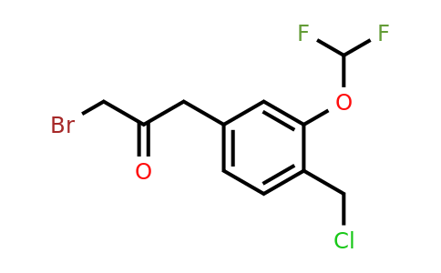 3-Bromo-1-(4-(chloromethyl)-3-(difluoromethoxy)phenyl)propan-2-one
