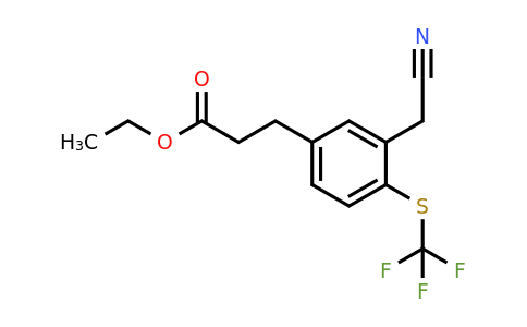 1804077-11-9 | Ethyl 3-(3-(cyanomethyl)-4-(trifluoromethylthio)phenyl)propanoate