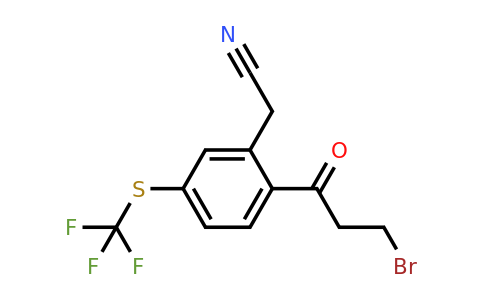 1804077-40-4 | 2-(3-Bromopropanoyl)-5-(trifluoromethylthio)phenylacetonitrile
