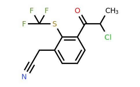 1804077-46-0 | 3-(2-Chloropropanoyl)-2-(trifluoromethylthio)phenylacetonitrile