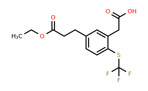 1804142-75-3 | 5-(3-Ethoxy-3-oxopropyl)-2-(trifluoromethylthio)phenylacetic acid