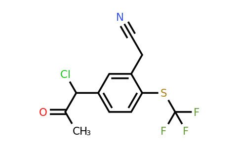1804148-24-0 | 5-(1-Chloro-2-oxopropyl)-2-(trifluoromethylthio)phenylacetonitrile