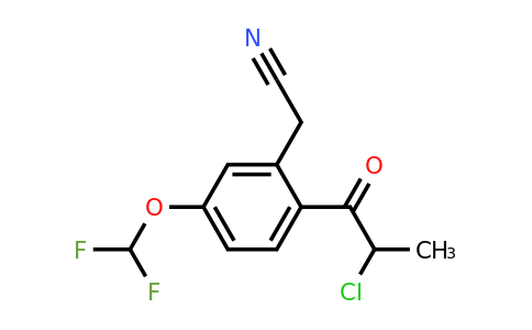 1804160-23-3 | 2-(2-Chloropropanoyl)-5-(difluoromethoxy)phenylacetonitrile