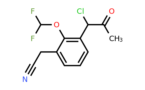 1804163-46-9 | 3-(1-Chloro-2-oxopropyl)-2-(difluoromethoxy)phenylacetonitrile
