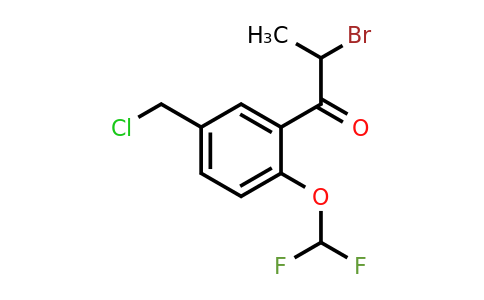 1804163-93-6 | 2-Bromo-1-(5-(chloromethyl)-2-(difluoromethoxy)phenyl)propan-1-one