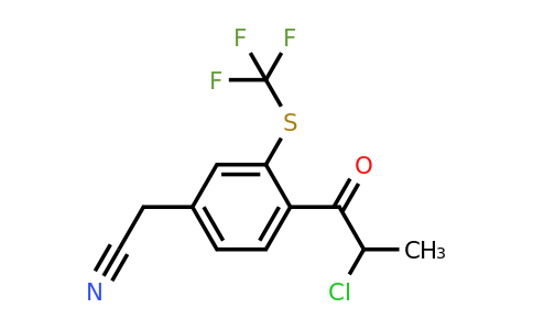 1804221-91-7 | 4-(2-Chloropropanoyl)-3-(trifluoromethylthio)phenylacetonitrile