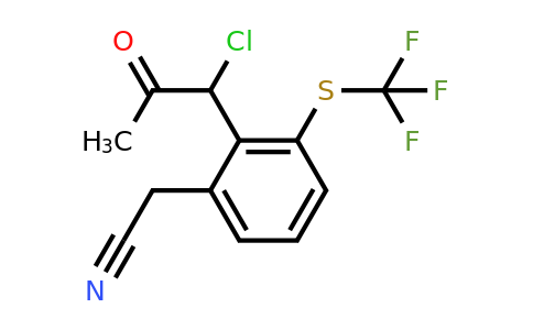 1804221-96-2 | 2-(1-Chloro-2-oxopropyl)-3-(trifluoromethylthio)phenylacetonitrile