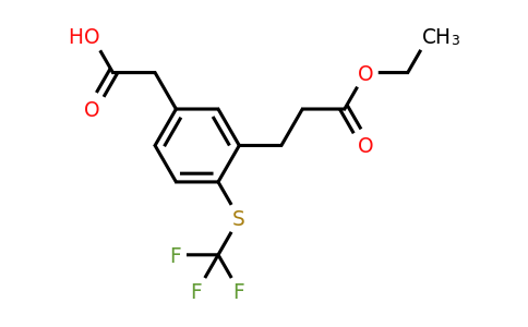 1804226-34-3 | 3-(3-Ethoxy-3-oxopropyl)-4-(trifluoromethylthio)phenylacetic acid
