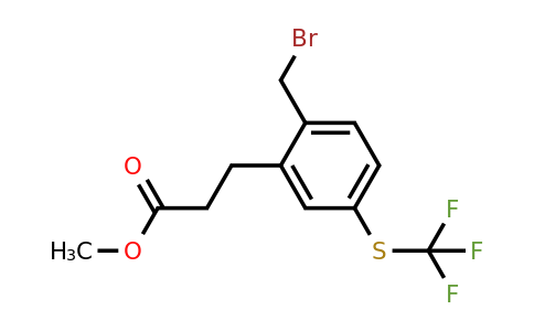 1804233-13-3 | Methyl 3-(2-(bromomethyl)-5-(trifluoromethylthio)phenyl)propanoate