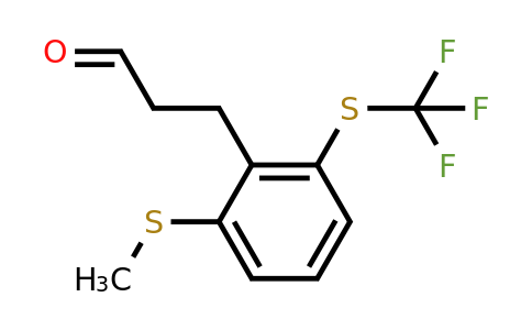1804235-77-5 | 3-(2-(Methylthio)-6-(trifluoromethylthio)phenyl)propanal