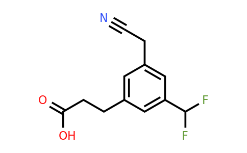 1804243-90-0 | 3-(2-Carboxyethyl)-5-(difluoromethyl)phenylacetonitrile