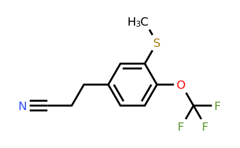 1804243-92-2 | 3-(3-(Methylthio)-4-(trifluoromethoxy)phenyl)propanenitrile
