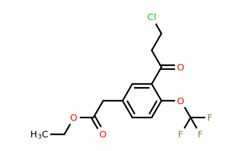 1804249-65-7 | Ethyl 3-(3-chloropropanoyl)-4-(trifluoromethoxy)phenylacetate