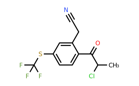 1804253-71-1 | 2-(2-Chloropropanoyl)-5-(trifluoromethylthio)phenylacetonitrile