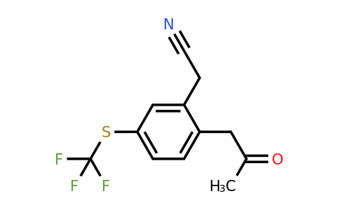 1804253-88-0 | 2-(2-Oxopropyl)-5-(trifluoromethylthio)phenylacetonitrile