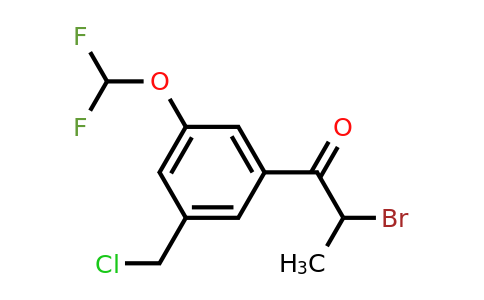 1804259-54-8 | 2-Bromo-1-(3-(chloromethyl)-5-(difluoromethoxy)phenyl)propan-1-one