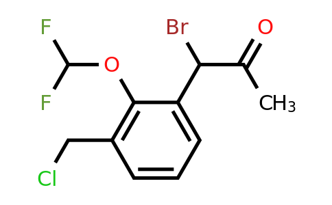 1804259-98-0 | 1-Bromo-1-(3-(chloromethyl)-2-(difluoromethoxy)phenyl)propan-2-one
