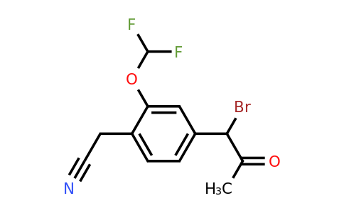 1804280-25-8 | 4-(1-Bromo-2-oxopropyl)-2-(difluoromethoxy)phenylacetonitrile