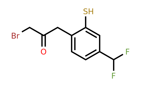 1804281-03-5 | 1-Bromo-3-(4-(difluoromethyl)-2-mercaptophenyl)propan-2-one
