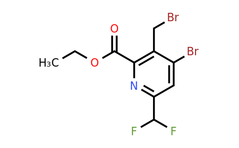 1804490-44-5 | Ethyl 4-bromo-3-(bromomethyl)-6-(difluoromethyl)pyridine-2-carboxylate
