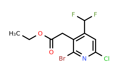 1804657-41-7 | Ethyl 2-bromo-6-chloro-4-(difluoromethyl)pyridine-3-acetate